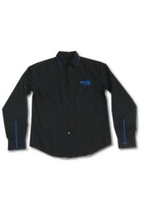 R008 量身訂製黑色恤衫 訂購員工制服襯衫 來辦訂購恤衫供應商